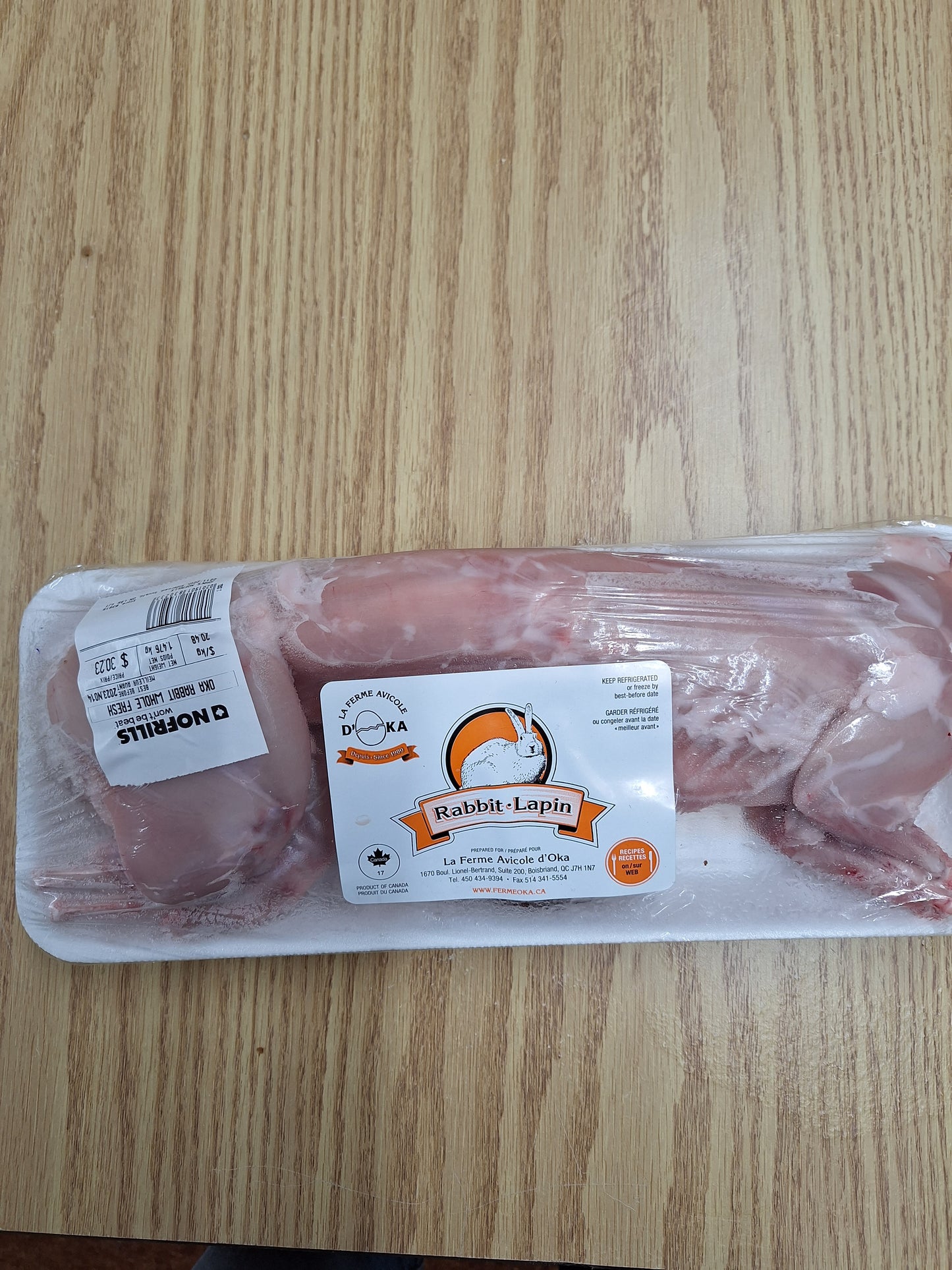 Fresh frozen rabbit