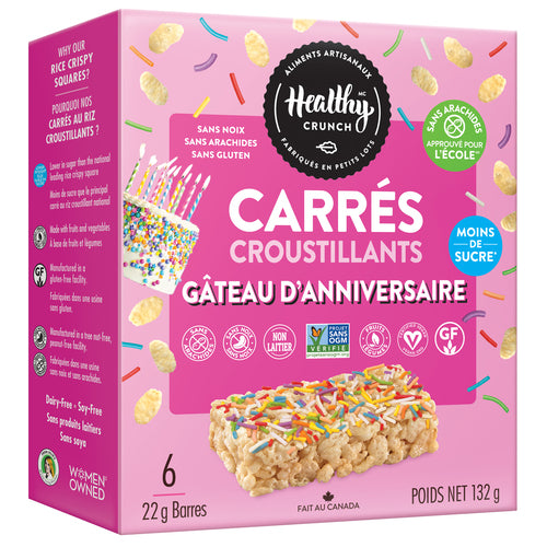 Healthy Crunch Rice Crispy Squares - Birthday Cake