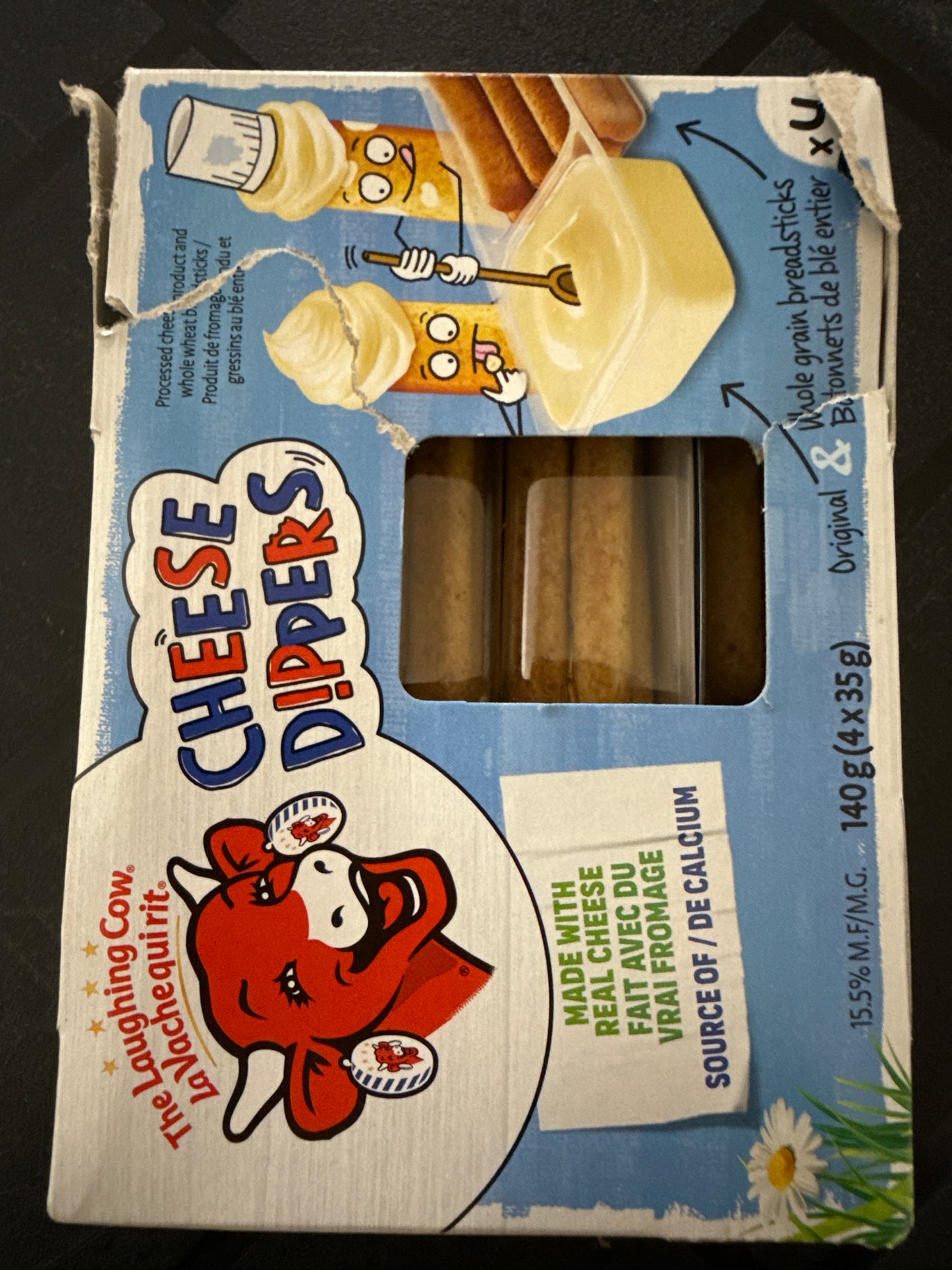 Laughing Cow snack pack bread stick and cheese singles