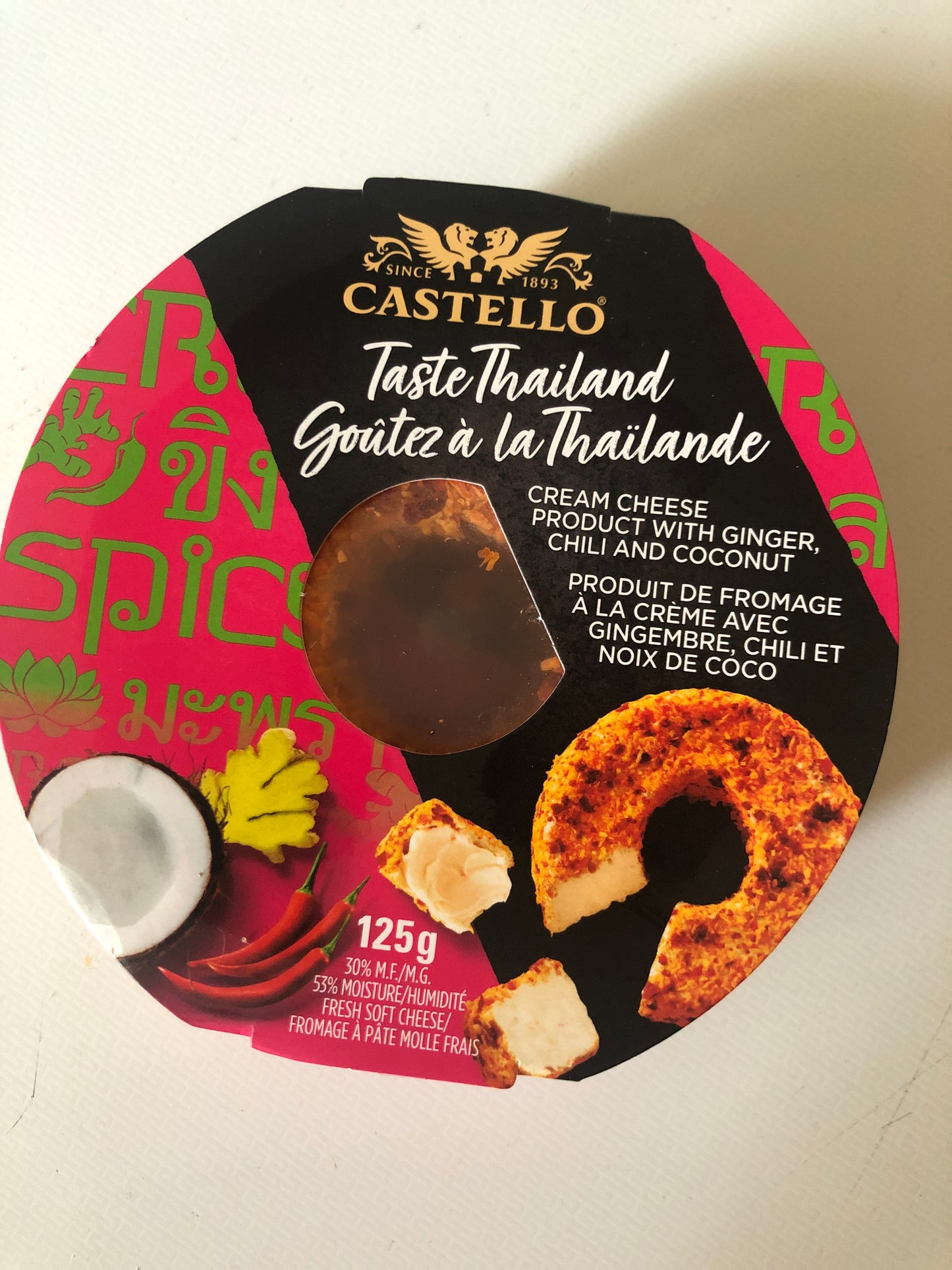 Taste Thailand cream cheese ginger chili and coconut