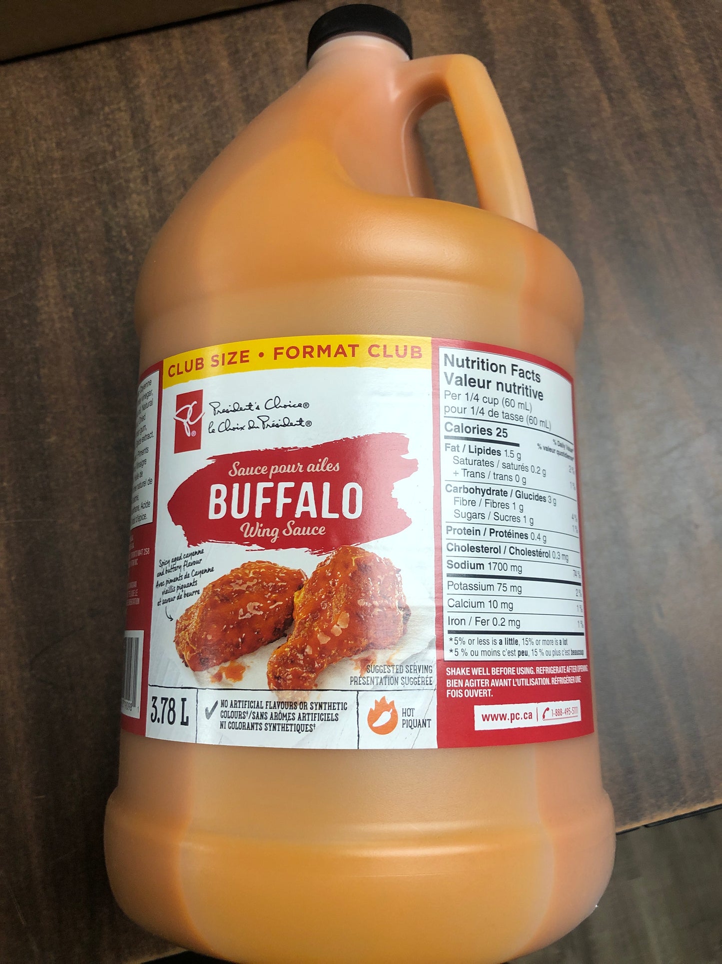 Buffalo wing sauce 3.78L