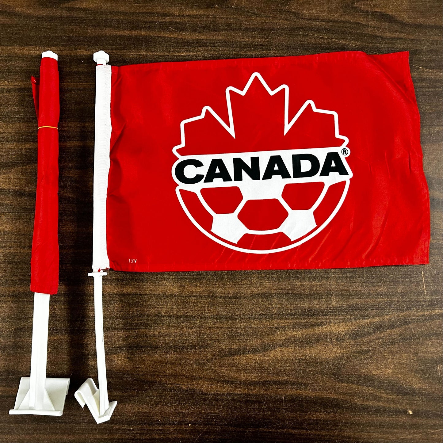 Canadian Soccer Car Flag