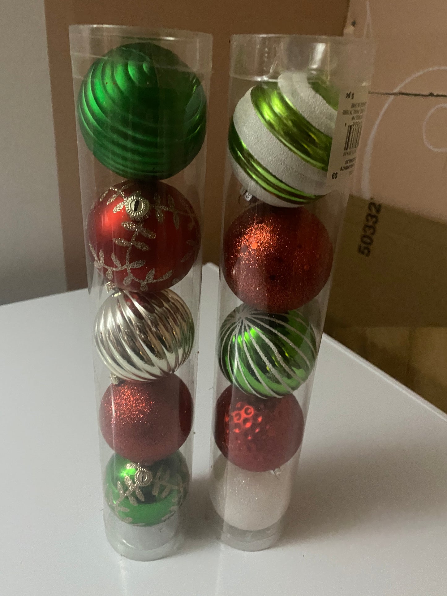 Red Green and White Balls (Qty 5)