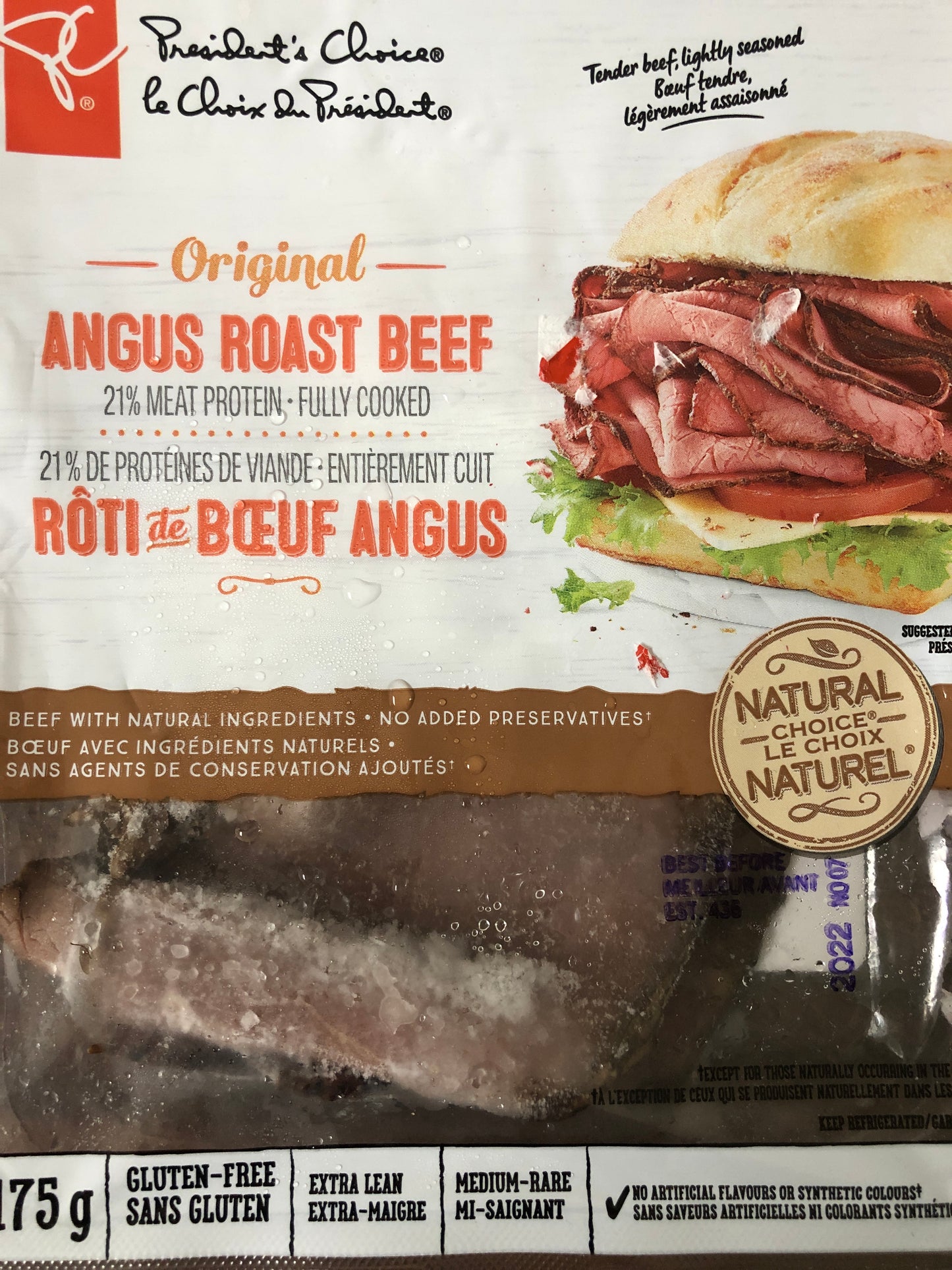 Roast beef fully cooked slices 175g