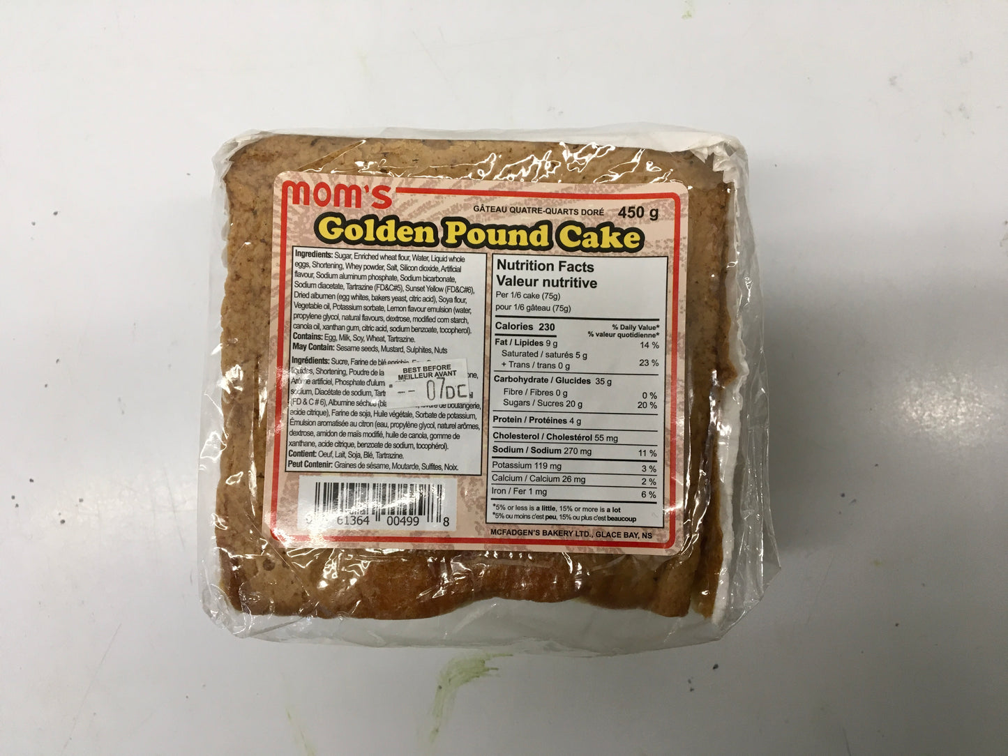 Mom’s Golden Pound Cake
