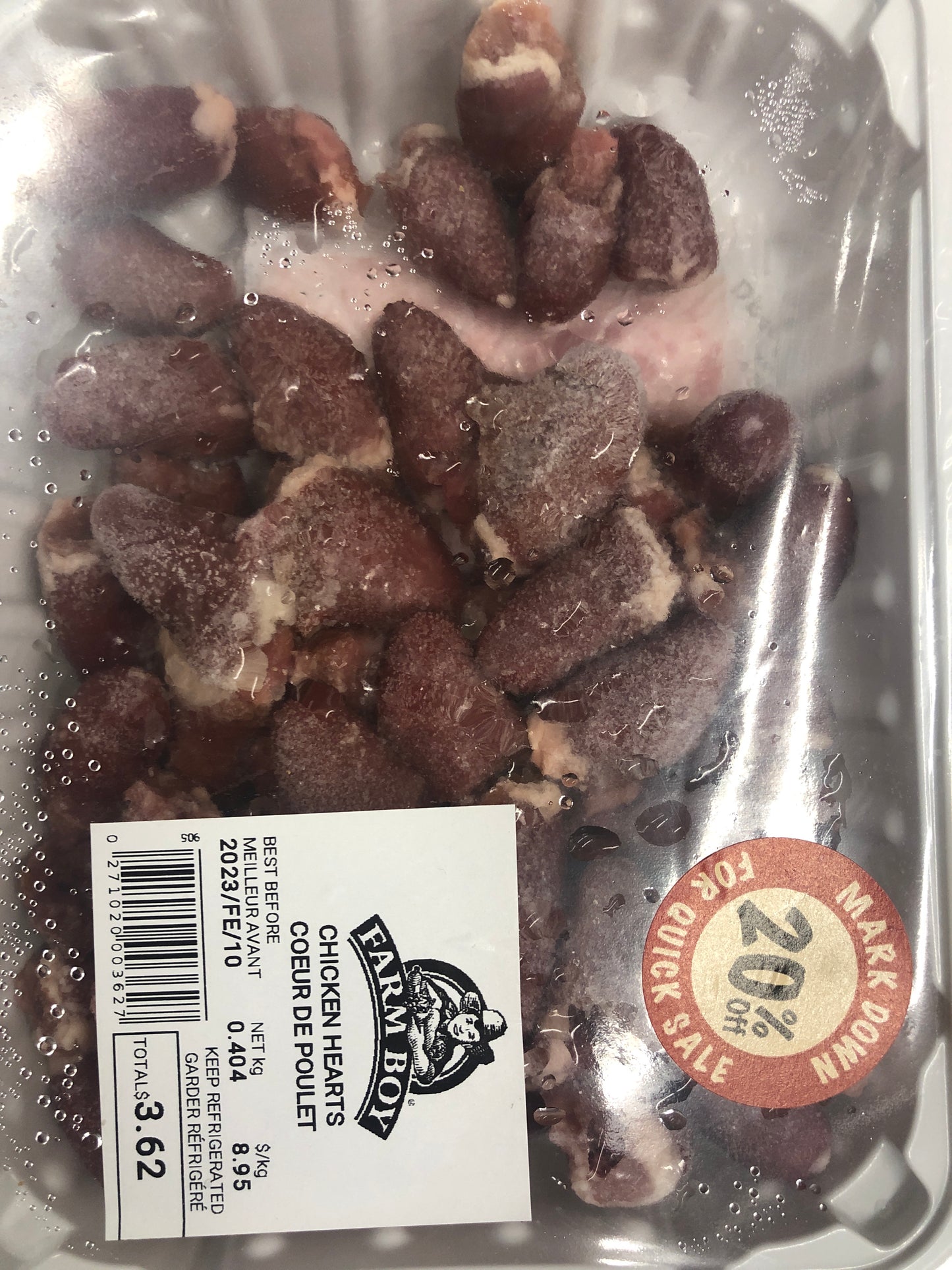 Chicken hearts