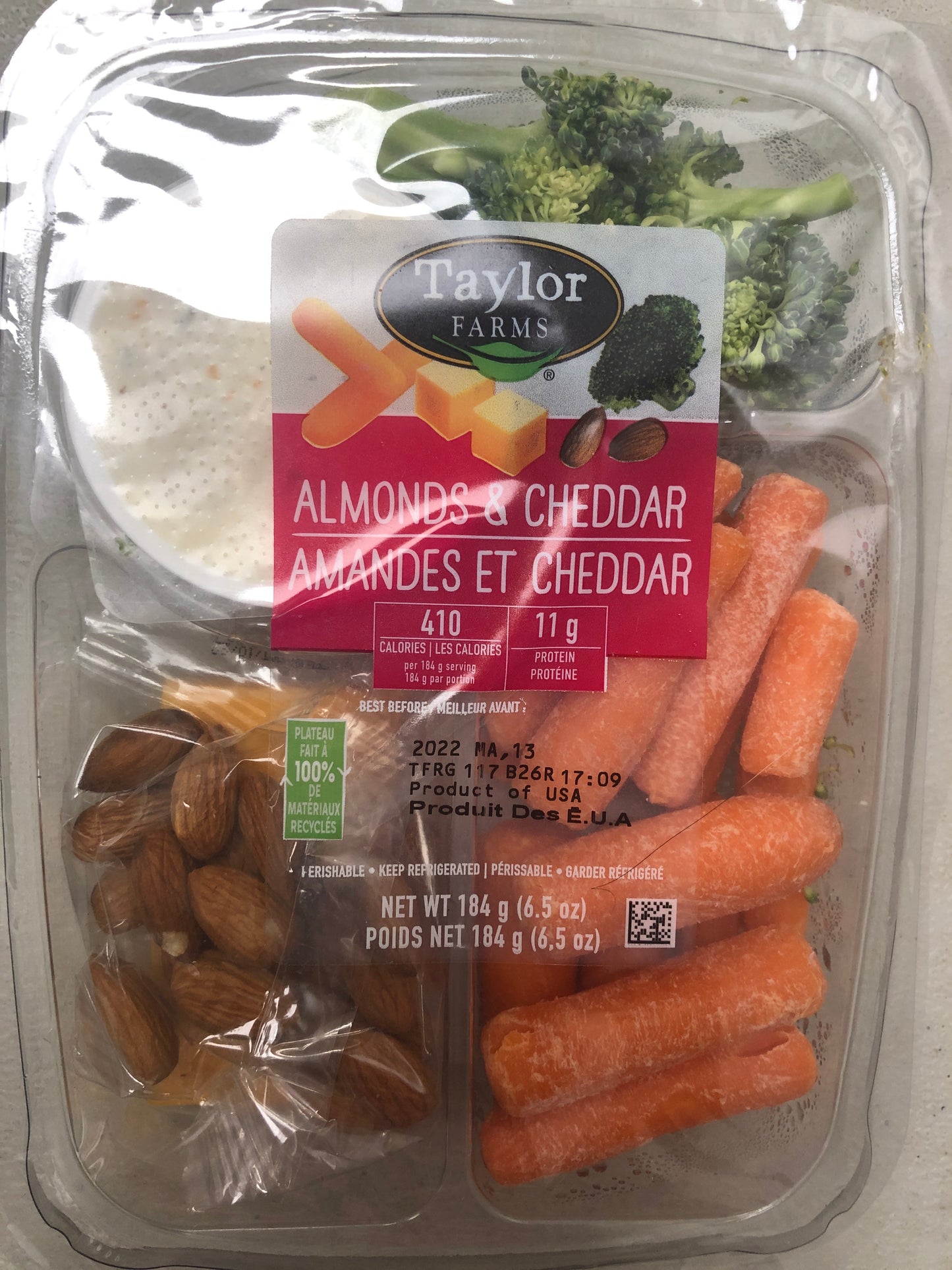 Taylor farms almonds & cheddar snack box