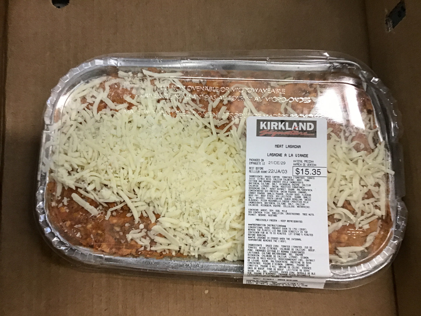 Kirkland Meat Lasagna