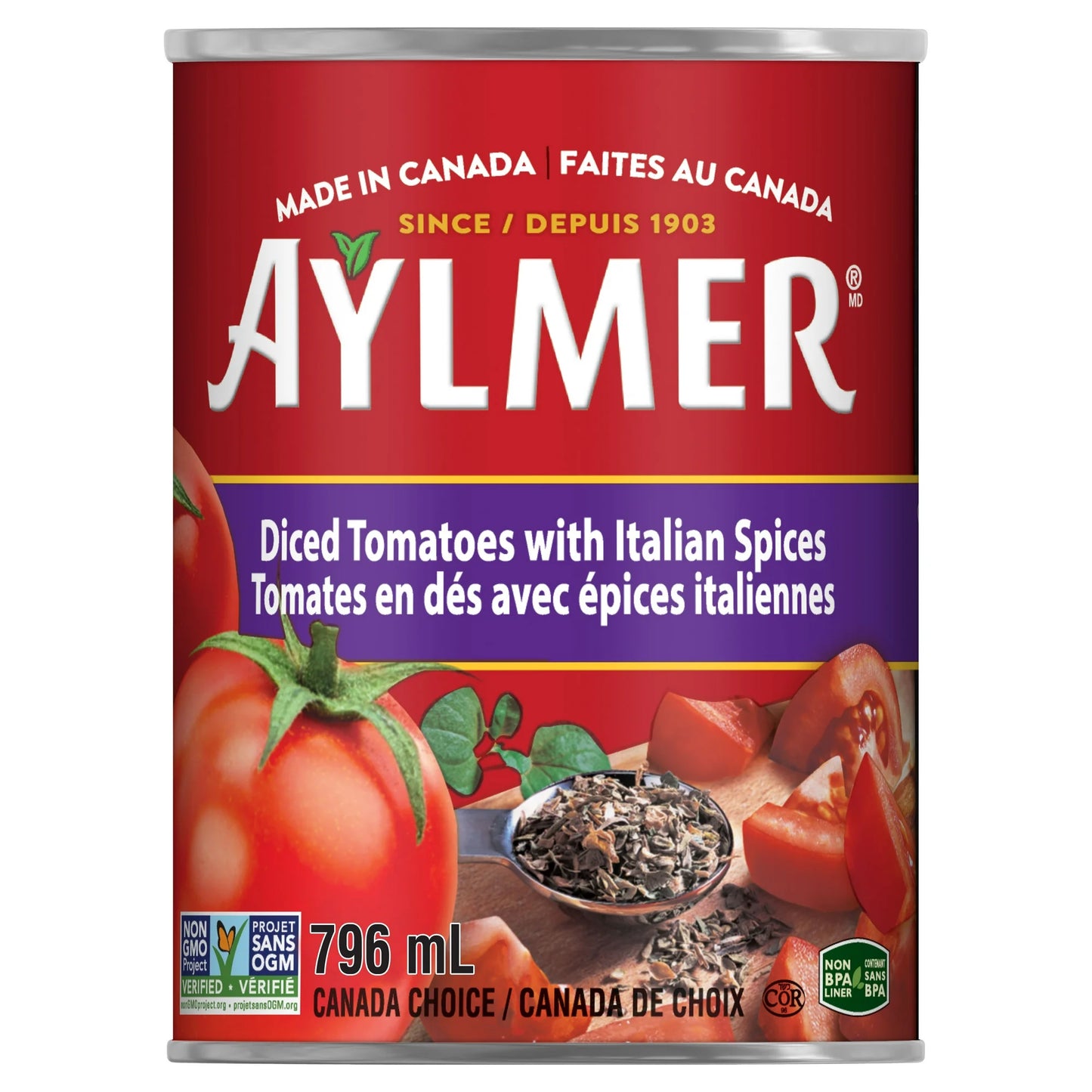 Aylmer seasonings diced tomatoes