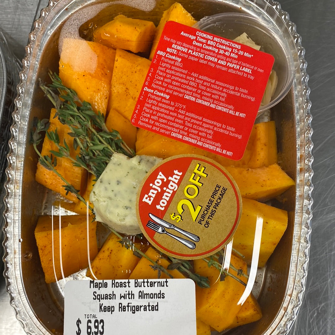 Maple Roast Butternut Squash with Almonds