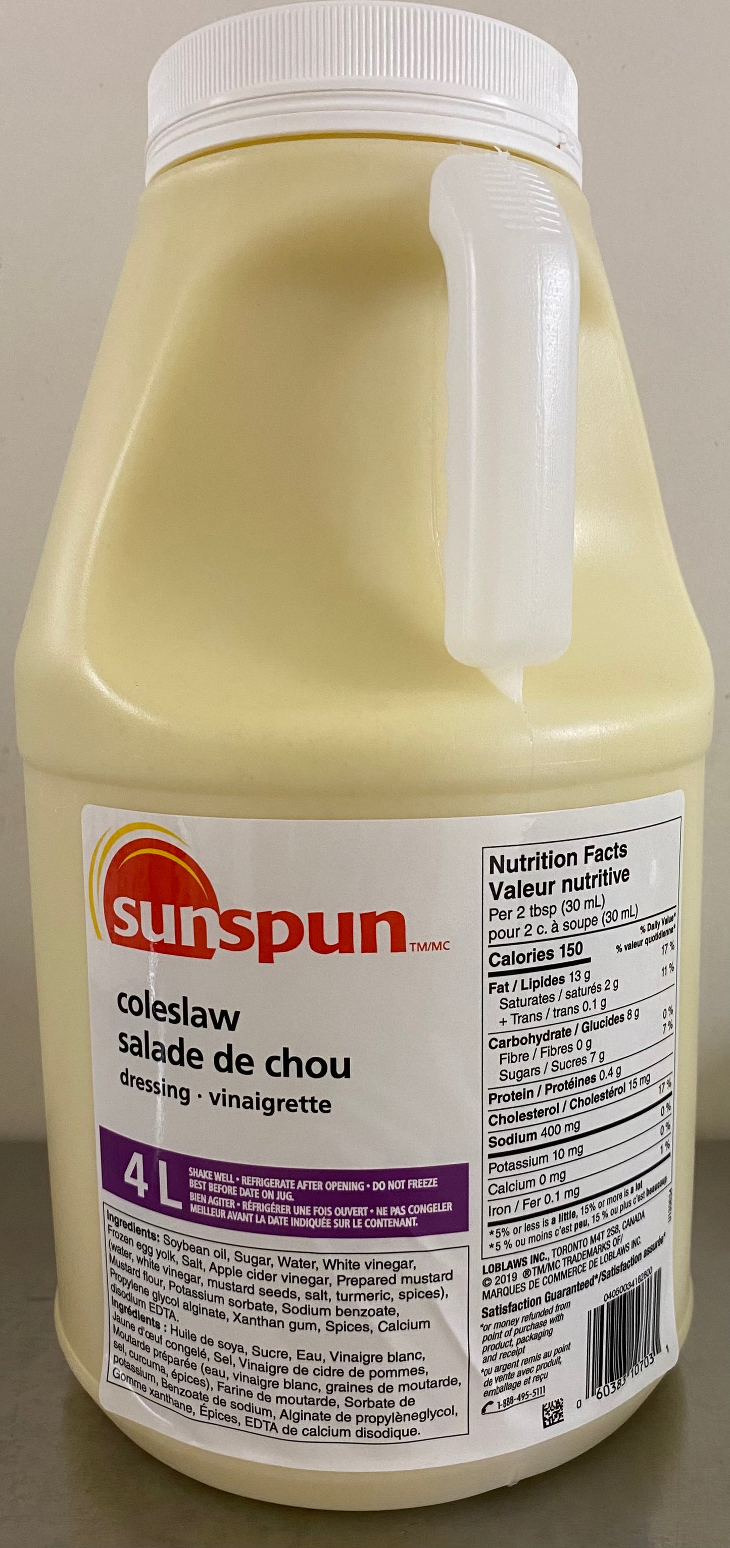 Sunspun Coleslaw dressing - 4L - HUGE