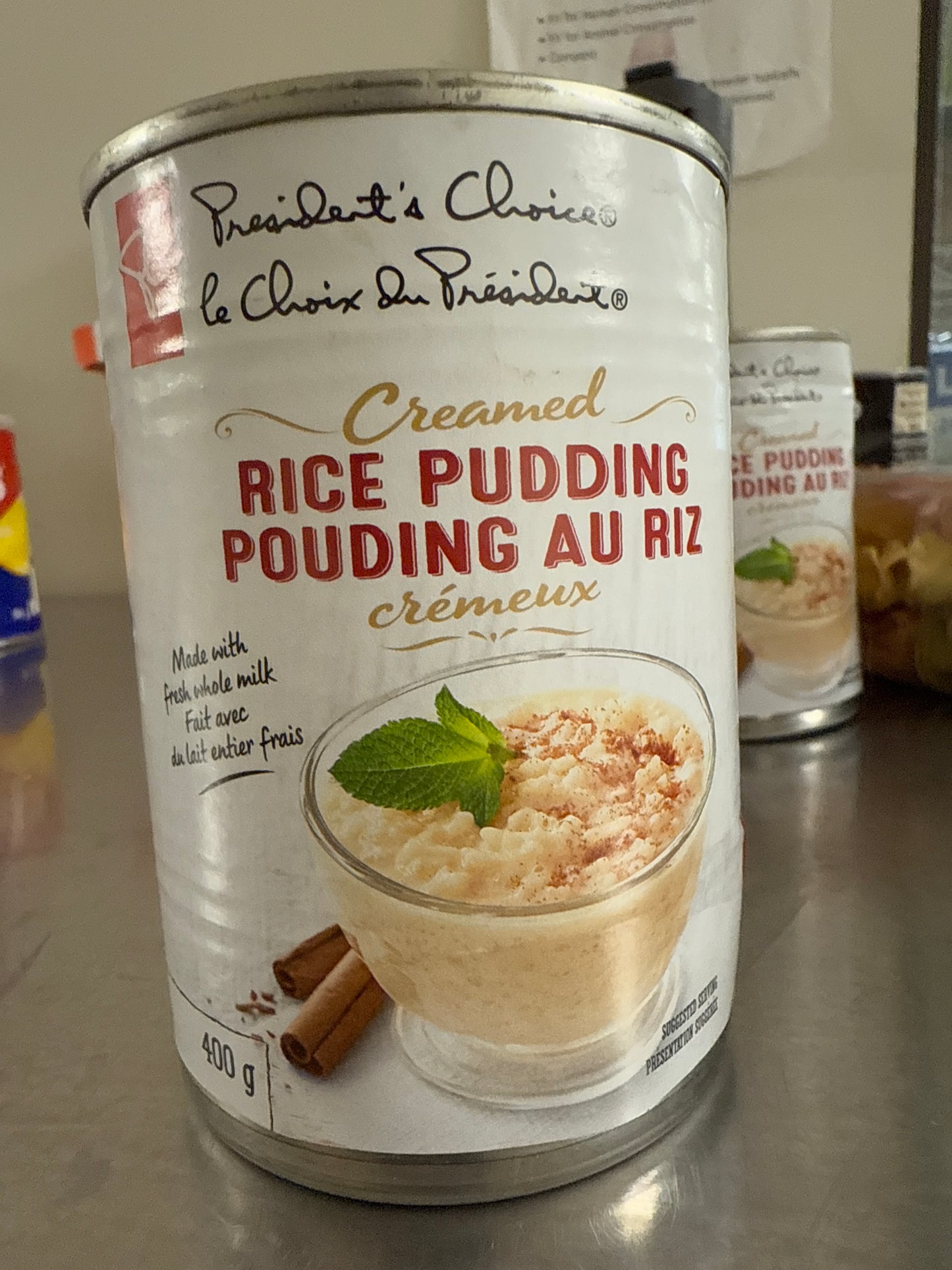 Rice pudding can