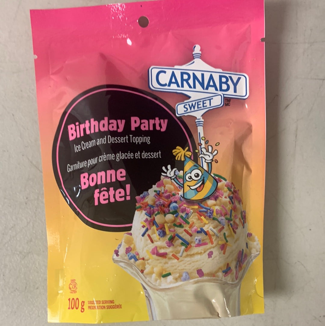Birthday party dessert topping