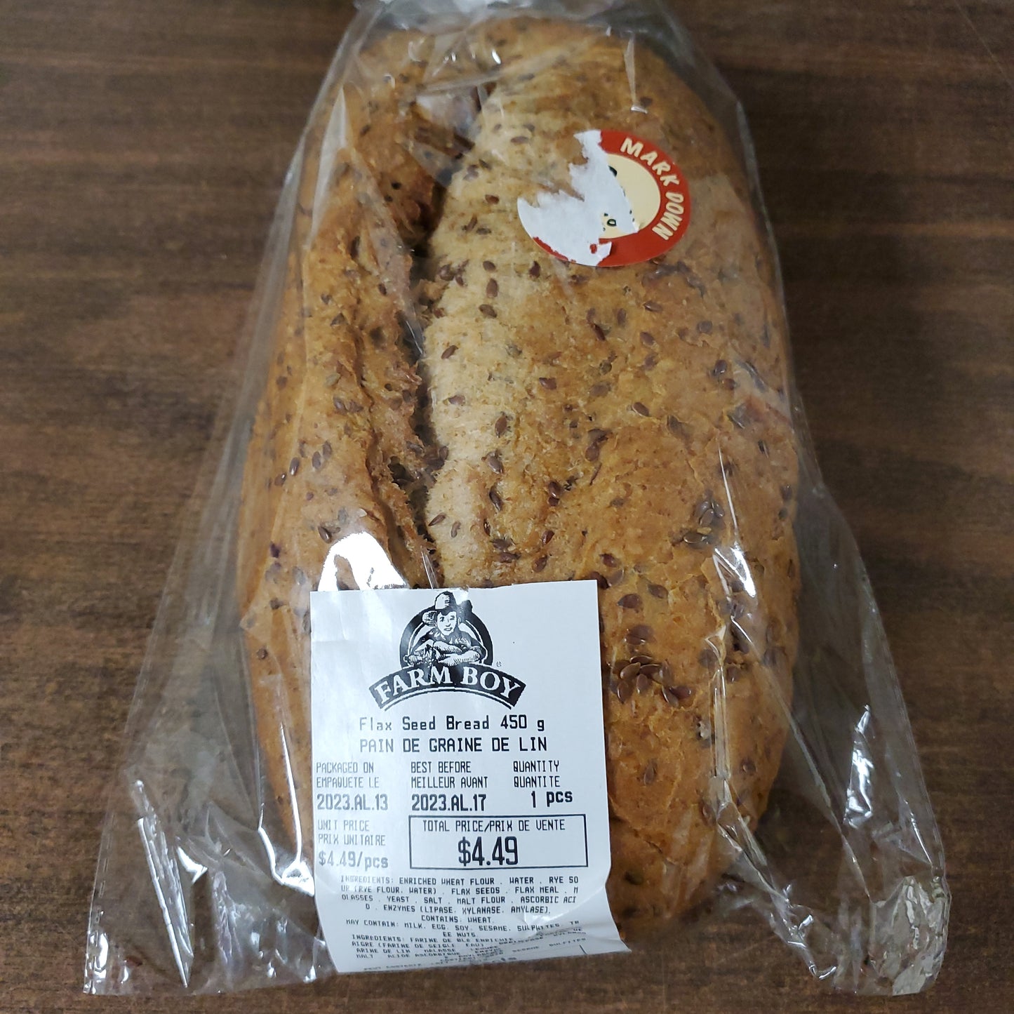 FB Flax Seed Bread - Unsliced 450g