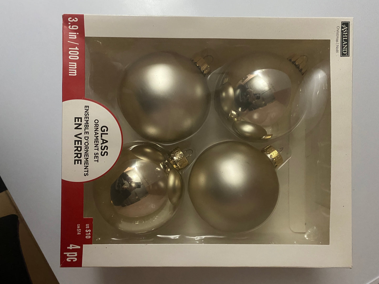 XL Glass Ornament - Gold Balls (4)