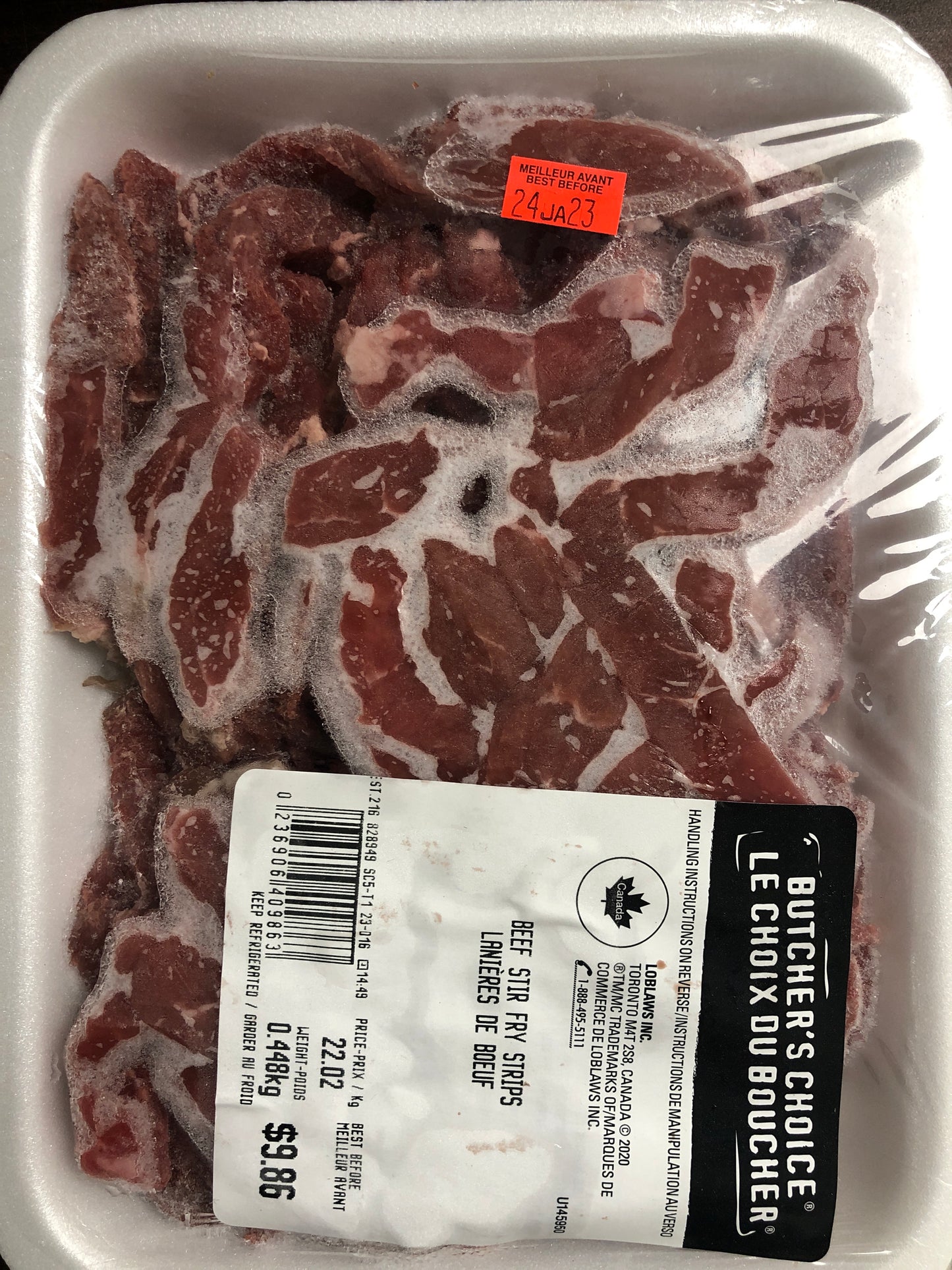 Frozen Beef - limit one meat item per household of any type of meat