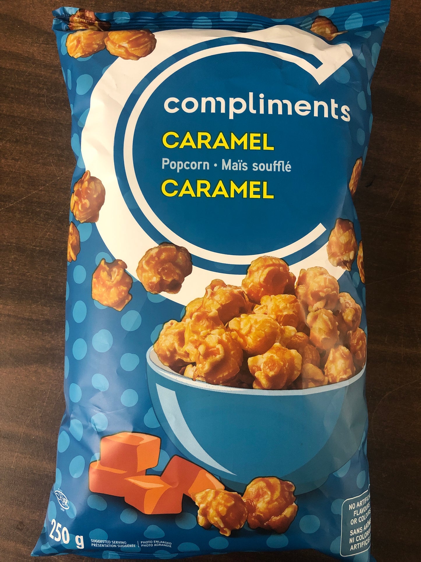 Compliments caramel popcorn