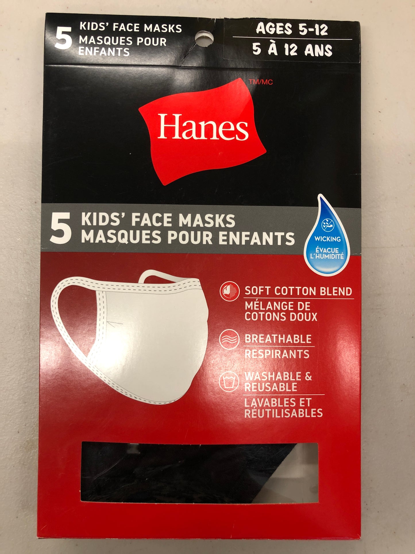 Kids masks, Hanes (pink only)