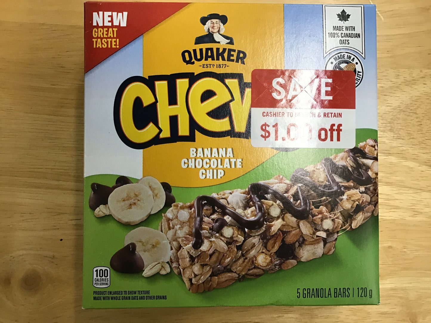 Granola Bars - Quaker- one box per order of ANY snack bars we have