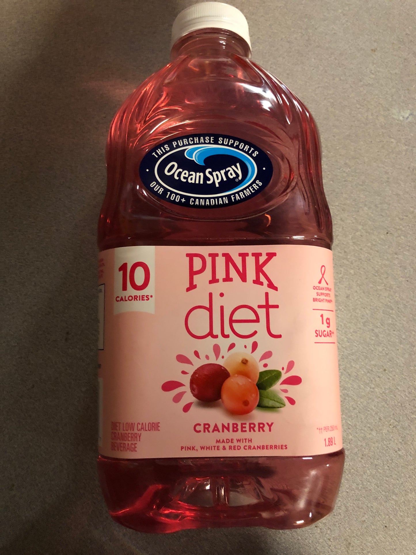 Pink diet cranberry juice