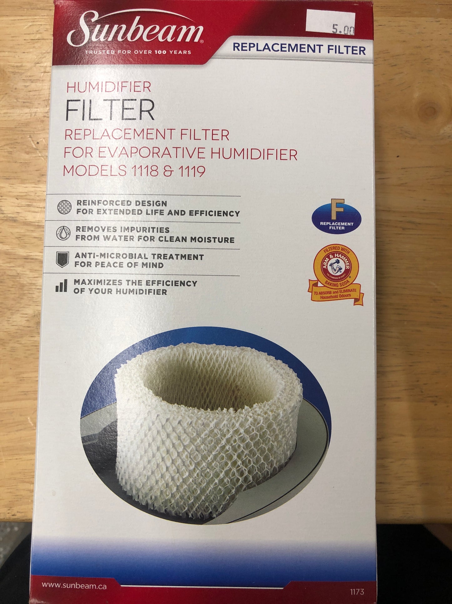 Humidifier Filter for Sunbeam models 1118 and 1119