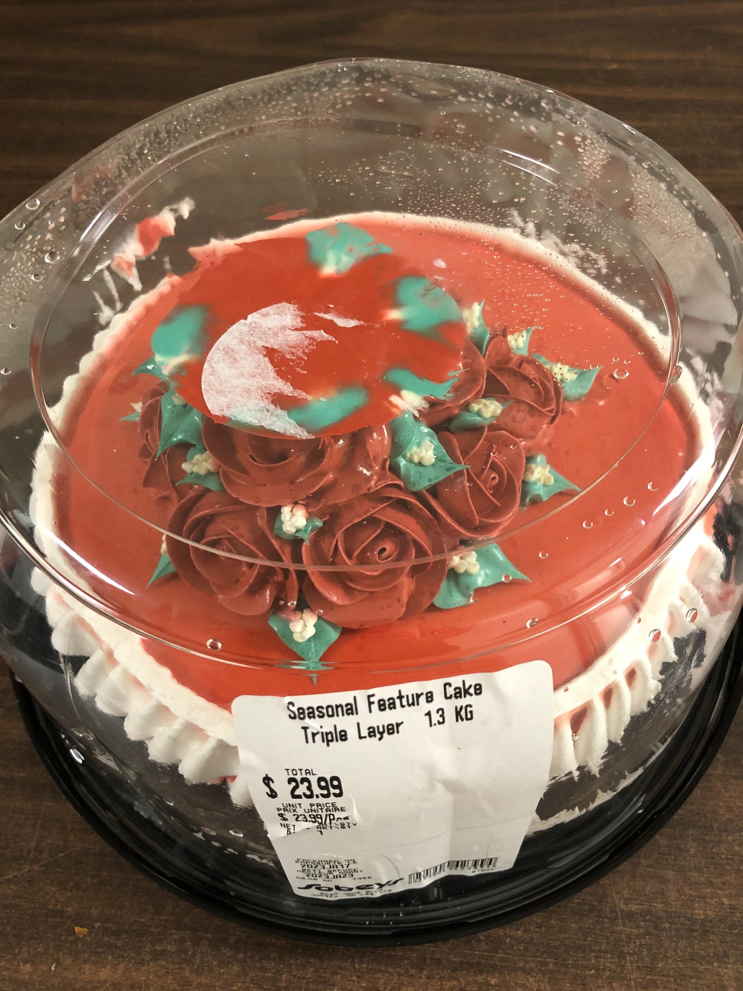 Seasonal triple layer cake