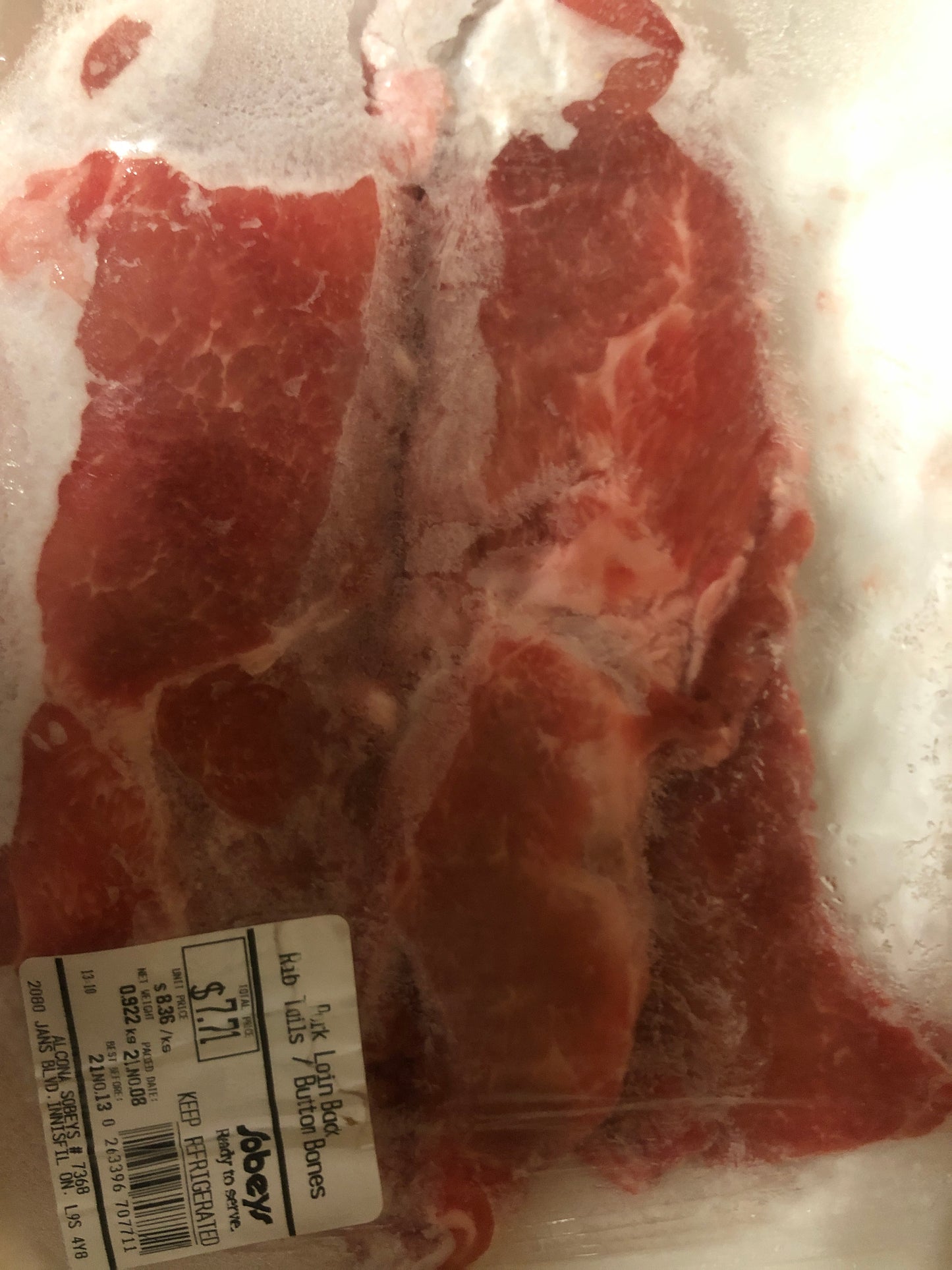 Frozen pork - Limit: one meat for household