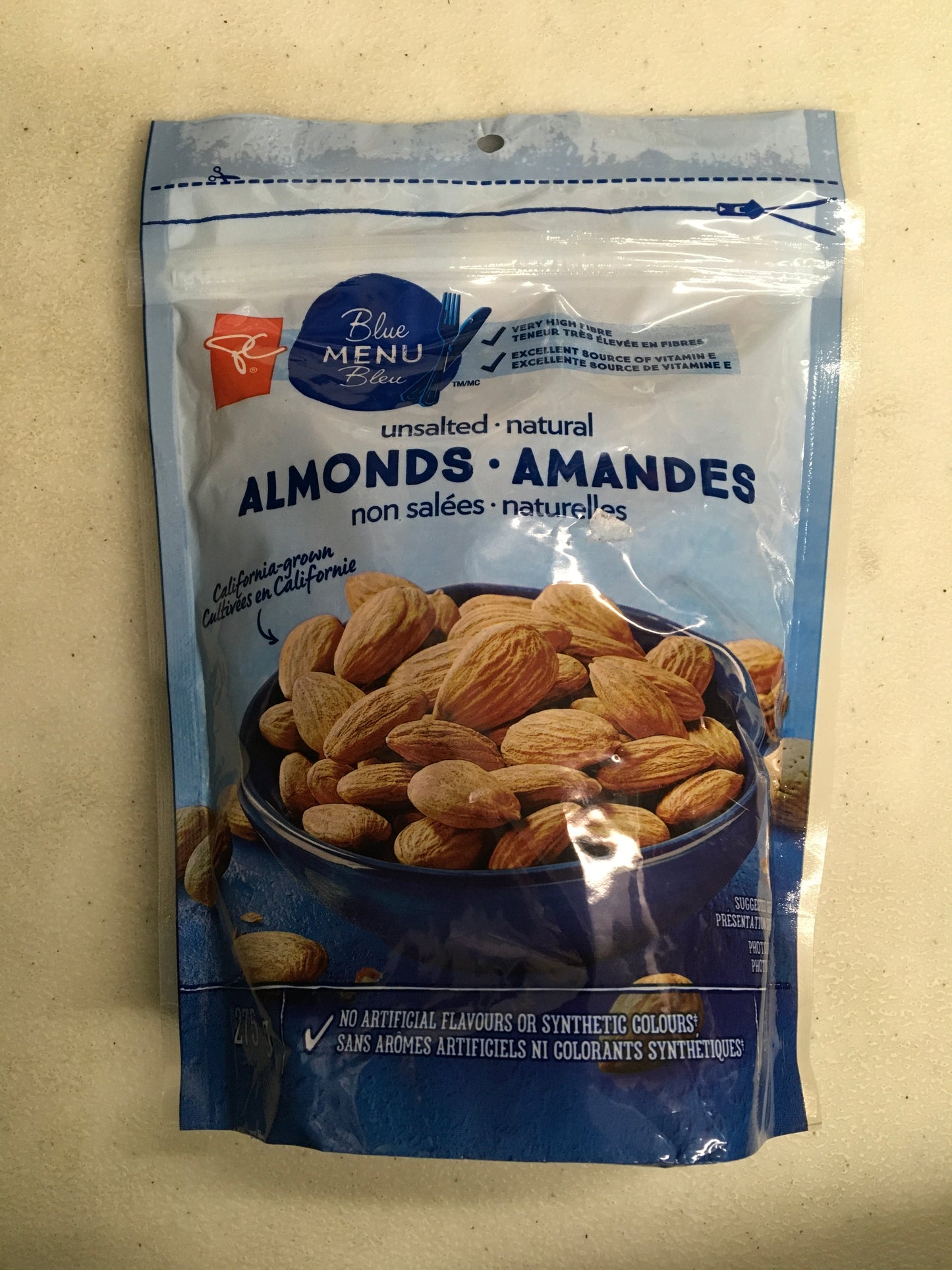 PC unsalted almonds
