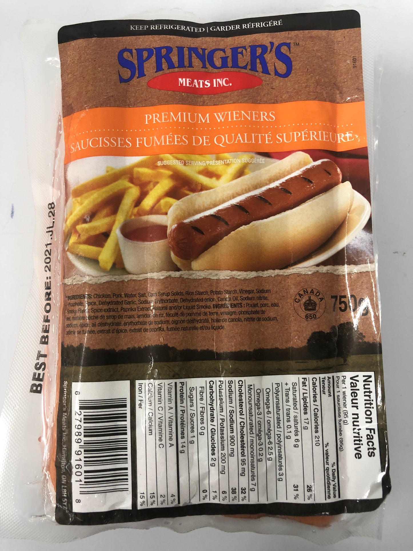 Springer’s Sausages, Limit: any combination of two meats per household