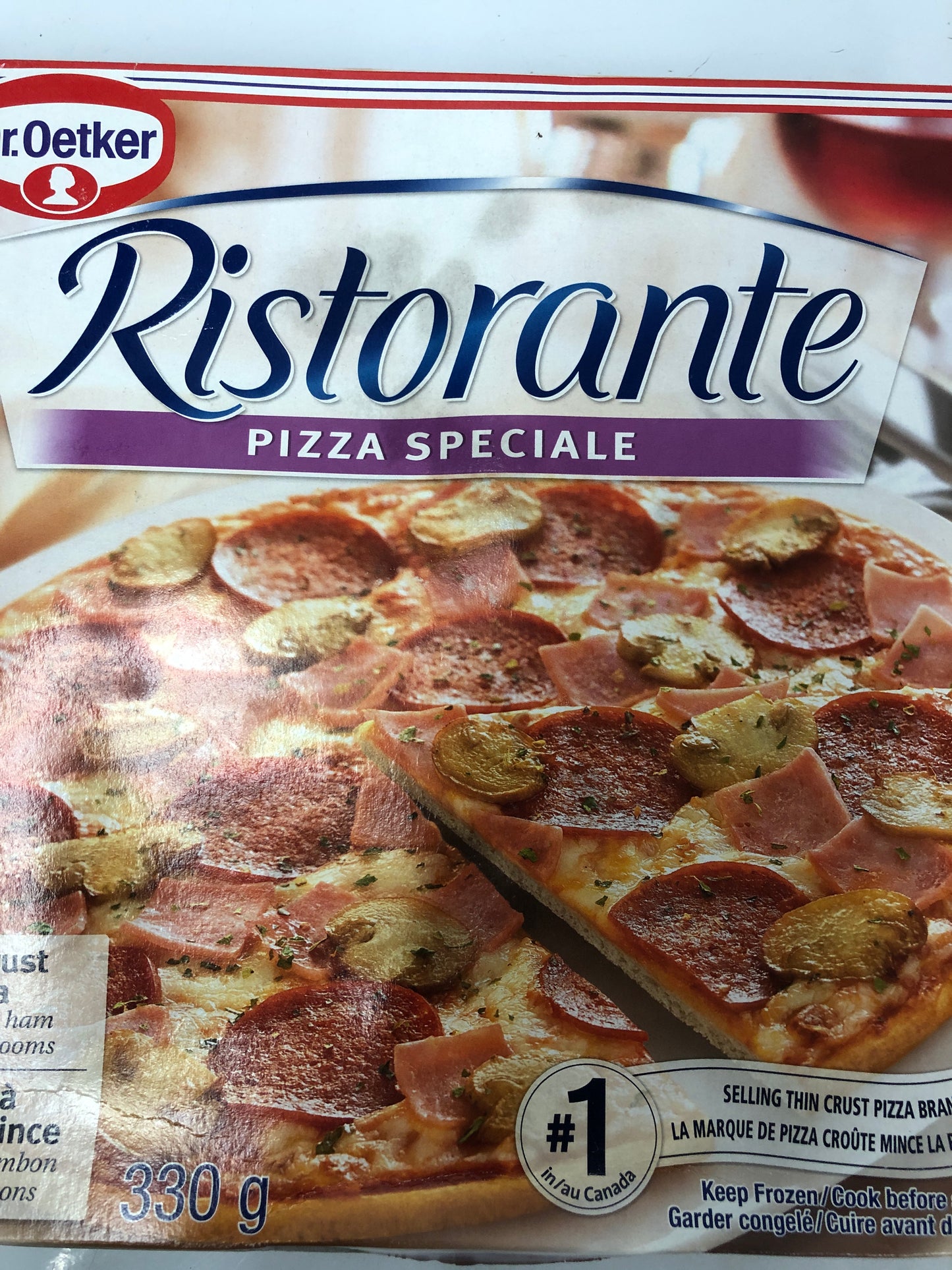 Ristorante Pizza pepperoni, ham and mushrooms